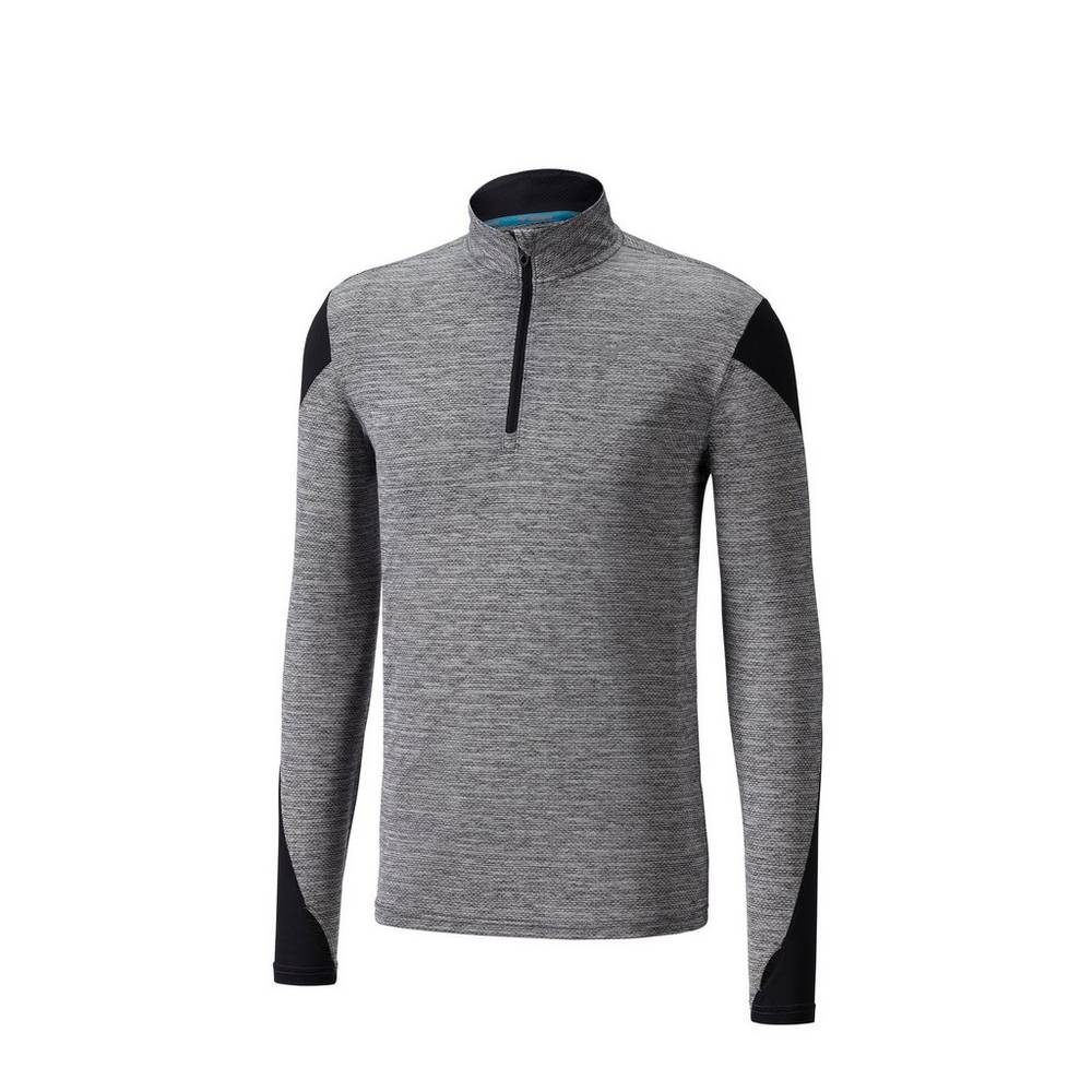 Maglie Running Mizuno ALPHA LONG SLEEVE HALF Cerniera 2.0 Uomo - Nere - 35017-HARD